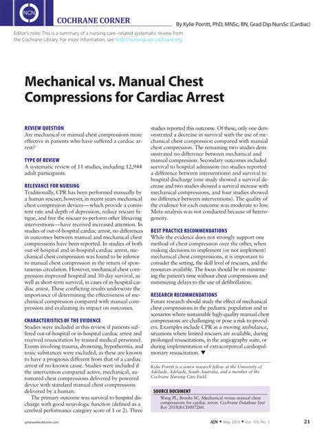 Mechanical vs. Manual Chest Compressions for 